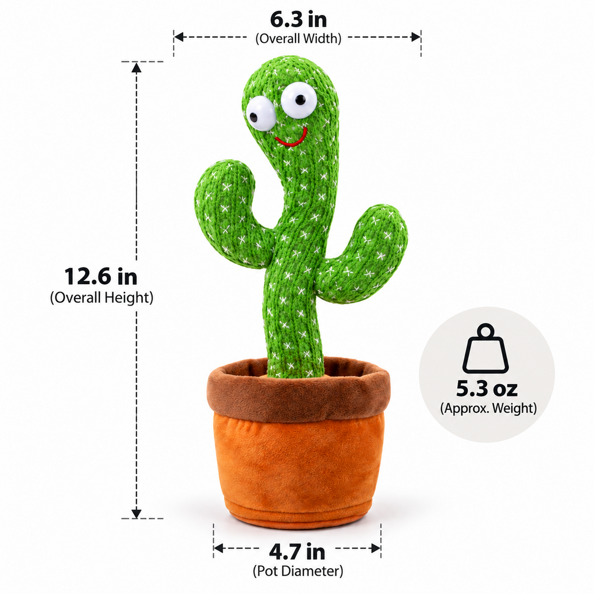 Interactive Dancing Cactus Plush Toy