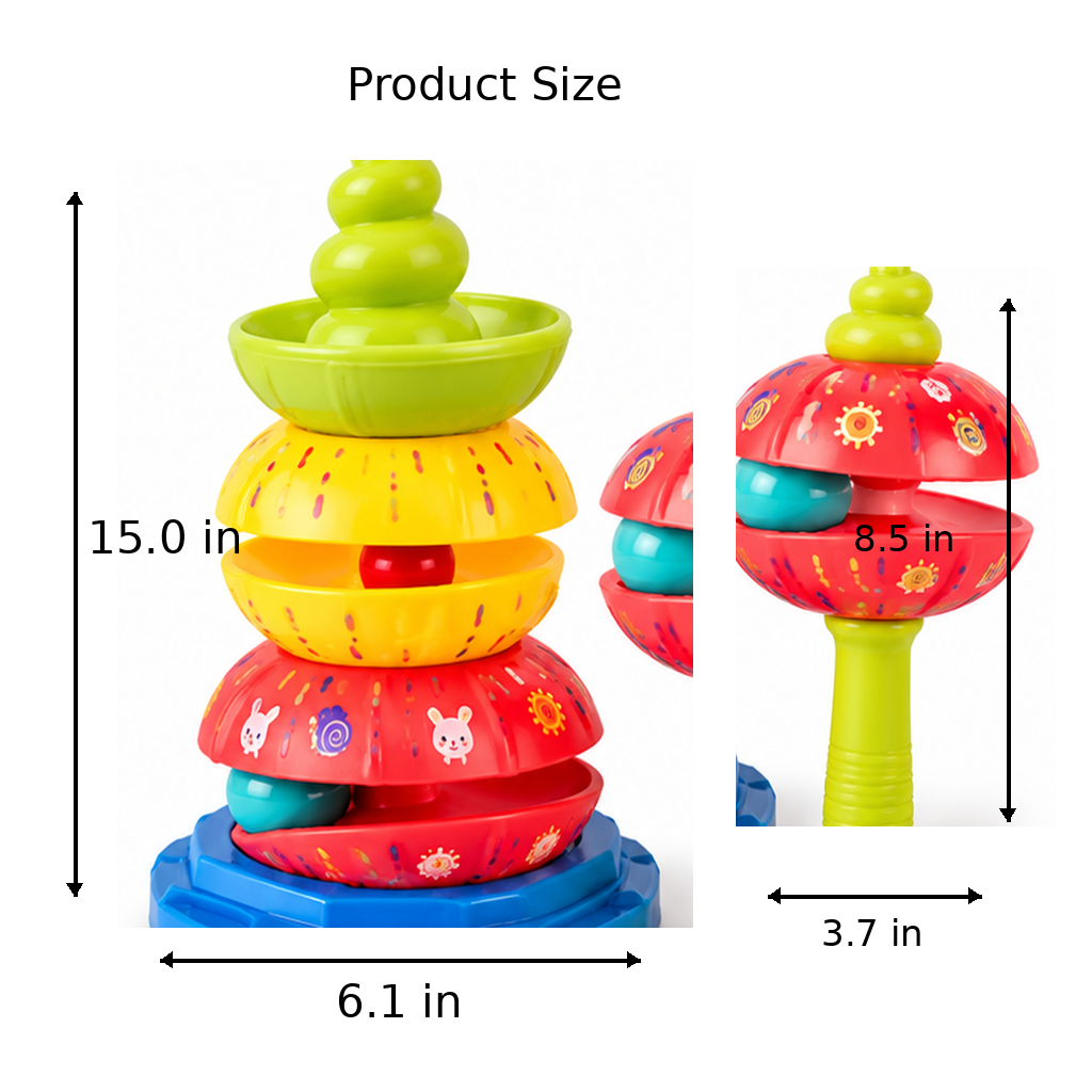 Five-Layer Rainbow Rattle Stacking Tower