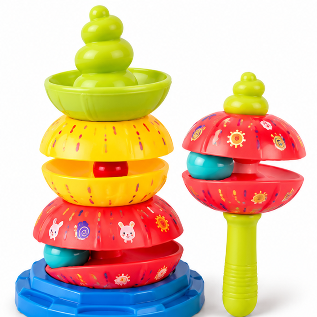 Five-Layer Rainbow Rattle Stacking Tower