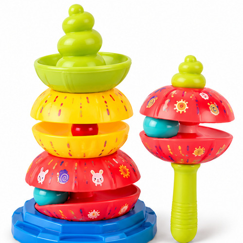 Five-Layer Rainbow Rattle Stacking Tower